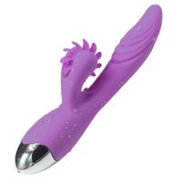 a-YUEYUE 7 Feeling Rotation Rabbit Tongue Lips Licking Multi-Speed Handheld Massager USB Chargeable Waterproof for Women