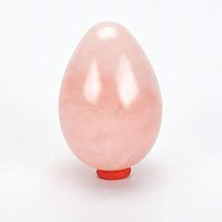 RSkull Yoni Egg, Drilled Bladder-Control-Devices Eggs,Natural Rose Quartz Kegel Balls Jade Egg for Women Kegel Exercise Tightening Vaginal Muscle Ben Wa Ball Massager(Rose Quartz)