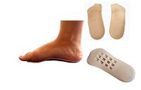 3/4 Length Orthotic Insoles Arch Support Heel Cups (L- UK 7-9/EU 40-43)