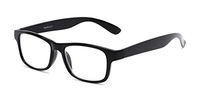 Readers.com Reading Glasses: The Buchanon Reader, Plastic Retro Square Style for Men and Women - Black, 2.00