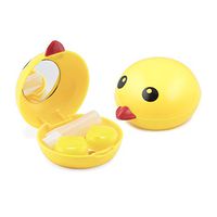 Adorable Yellow Duck Contact Lens Travel Case with Accessories and Mirror