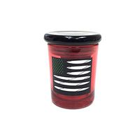 Fess Jars Leaf Flag Pop Top Jar Glass Medical Jar Herb Storage Container (1/8 oz)