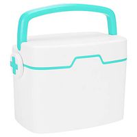 TINGBEROO Medicine Emergency Box Storage - Portable Empty First Aid Kit Container with Tray and Lock for Family Healthcare Home Use 11.4" L×7.1" W×7.9" (Green)