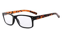 Eyekepper Spring Hinges Vintage Reading Glasses Men Readers Black Frame Tortoise Arms +1.25