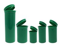 DRAM 5 Pack Medicine Bottle Wellness Containers 08,13, 19, 30, 60 Drams Assortment of Colors (Green - Opaque)