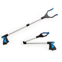 Grabber Tool, Amatted Foldable Reacher Grabber Pick Up Tool for Elderly Reaching Assist Extender Tool for Trash Claw Pick up Light Bulb Remover, iPad Pick Up, Garbage Garden Nabber (Blue)
