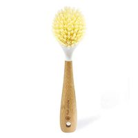 Full Circle Be Good Kitchen Dish Brush with Bamboo Handle, White
