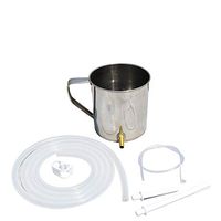 HealthAndWealth - Stainless Steel Enema Bucket Kit (1 Quart) Reusable for Colon Cleansing with Platinum Cured Medical Grade Silicone Hose Includes,Nozzle Tips. | Instruction Booklet