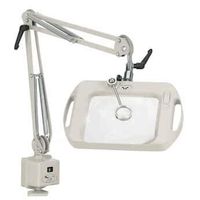 O C White 71400 Wide-View Dimmable Illuminated Magnifier, 25" Reach, 3 diopters, Table clamp