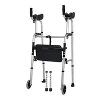 Rolling Walkers Walker, Elderly Disabled, Aluminum Alloy, Trolley, Lower Limb Training, Lightweight Support Arm, Walker (Color : Silver, Size : 6052116CM)