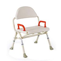 Bath Stool Bath Chair Old Man Bath Chair Aluminum Alloy Widened Height Adjustable with Shower Hole Foldable (Color : White)