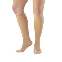 Ames Walker AW Style 213 Microfiber Opaque 20 30 Open Toe Knee Highs Sand XL