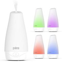 Pure Enrichment PureSpa Essential Oil Diffuser - Compact Air Deodorizer with 100ml Water Tank, Mood-Boosting Ionizer & Optional Color-Changing Light - Lasts Up to 7 Hours with Auto Safety Shut-Off