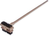 Carlisle 4029400 Carbon Steel Double Broiler King Brush with Hardwood Handle, 7-3/4" Brush Length, 1-5/8" Bristle Trim, 48" Overall Length (Case of 2)