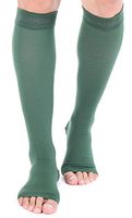 Doc Miller Open Toe Compression Socks 1 Pair 20-30mmHg Support (Dk Green, M)