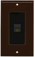 RiteAV Decorative 1 Gang 1 Port Cat6 Wall Plate - Brown/Black - Bracket Included