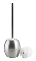JustNile Stainless Steel Toilet Brush with Bowl Holder, Vented Space Saving Modern Cleaning Tool