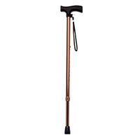 Crutches Mountaineering Aluminum Single Angle Cane Retractable Walking Stick Wood Wooden Handle Anti-Skid Walking Stick Black Brown Green (Color : Gold, Size : 73cm)