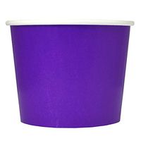 Purple Paper Ice Cream Cups - 16 oz Disposable Dessert Bowls - Comes in Many Colors - Frozen Dessert Supplies - 50 Count