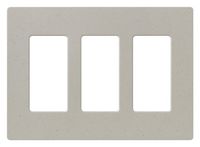 Lutron SC-3-ST Claro Three-gang Wallplate Stone