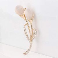 Exquisite Alloy Rhinestone Flower Shape Brooch Pin Fashion Jewelry Women Gift Creation Girl Jewerly Womans Accesories Accessories Elegant Cute Decoration