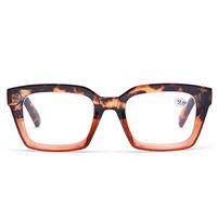 Retro Oprah Style Square Reading Glass Big Eyeglass Frames Large lens 50mm (Leopard, 1.5)