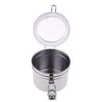 Baosity Stainless Steel Pipe Tobacco Tin Can Humidifier Humidor C