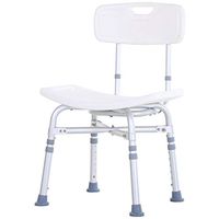 HOMCOM 5-Level Adjustable Aluminum Bath Stool Spa Shower Chair w/Non-Slip Feet, Handle for The Pregnant, Old, Injured
