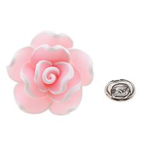 Fashion Beauty Polymer Clay Flower Lapel Pin Corsage Boutonniere Breastpin Daily Popular Creation Jewelry Girls Woman Jewerly Cheap Design Womans | Color - Pink