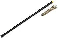 Snake Eye Tactical Pewter Design Handle Walking Cane w/Small Handle Storage, No Blade, 34.5" Overall (Staff)
