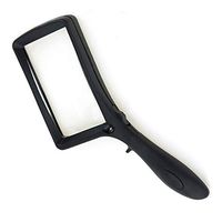 Reading Newspaper and Calligraphy Jewelry Identification Carry Convenient Magnifier 8X 2.5X Handheld Illuminated with Light Rectangle Magnifying Glass with Flashlight