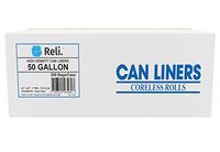 Reli. Trash Bags, 50 Gallon (200 Count) (Clear) Star Seal High Density - Easy Grab Rolls - Can Liners, Garbage Bags with 45 Gallon (45 Gal) - 50 Gallon (50 Gal) Capacity