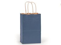 100% Recycled Kraft Tint Bags - Rose Dark Blue 100% Recycled Kraft Bulk Shopping 5-1/2x3-1/4x8-3/8" (250 Bags) - Wraps-BRTDB