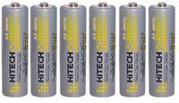 Hitech - 6-Pack Rechargeable AA Batteries Ni-Mh 1.2V