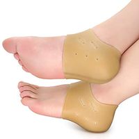 Dr. Foot Plantar Fasciitis Pain Relief Heel Protectors - Gel & Fabric Heel Sleeves for Dry Cracked Foot - Comfortable Heel Cushion Cups (Large (Women's 7.5-13, Men's 7-12))