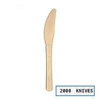 Eco-friendly Disposable Bamboo Cutlery, 100% Biodegradable and All-Natural for Party, BBQ, Picnic, Christmas, Thanksgiving(Knives) (2000)