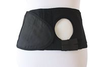 Safe n' Simple Unisex Ostomy Hernia Support Belt with Adjustable Hole, Stoma Hernia Belt, Right Hole, 6", Black, XX-Large