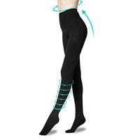 Women Compression Support Pantyhose 20-30 mmHg Closed Toe Graduated Compression Stocking Leggings Tights for Edema Varicose Veins (Black, S)