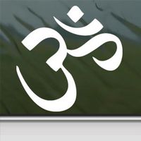 Om Symbol White Sticker Window Vinyl Laptop White Decal
