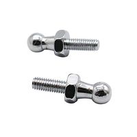 Putars Gas Ball Stud (2 Pack) 10mm Ball Studs Ball Stud Bolt M6 for Gas Struts Ball Ended Bolt Bonnet M6 Gas Spring Ball Stud Silver 5.5X4X1cm