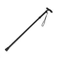 Leyeet Adjustable Folding Cane Collapsible Portable Anti-Skid Hand Walking Stick w/Comfortable T Handle (Color : Silver)