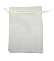 SUNGULF 50pcs Organza Pouch Bag Drawstring 5"x7" 13x18cm Strong Gift Candy B6ag Jewelry Party Wedding Favor (Ivory)