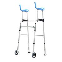 Walkers Elderly Four-Footed Four-Legged Chair Stool Walking Auxiliary Walking Stick Height Adjustable GIF (Color : Silver, Size : 41.550cm)
