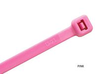 8" Color Cable Ties, 50 lb. Test, (100 Pack - All One Color) (Pink)