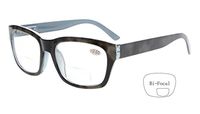 Eyekepper Bifocal Reading Glasses for Women Men Reading Transparent Lens Bifocal Readers Grey Pattern +2.00