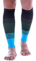 Doc Miller Premium Calf Compression Sleeve Dress Series 1 Pair 20-30mmHg Strong Calf Support Graduated Pressure Sports Running Recovery Shin Splints Varicose Veins (BlackGreenBlue, Large)
