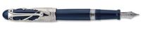 Aurora Torino 150 Blue with Sterling Silver Overlay Extra Fine Point Fountain Pen - AU-800IT-EF