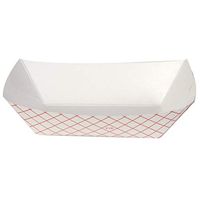 Dixie 2 Lb Polycoated Paper Food Tray by GP PRO (Georgia-Pacific), Kant Leek, Red Plaid, RP2008, 1,000 Count (250 Trays Per Pack, 4 Packs Per Case)