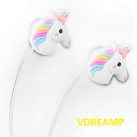 VDREAMP - Unicorn Earphone 3D Cartoon Earbuds Headphone in Ear with Remote and MIC Compatible with Smartphones iPhone Samsung Apple Android Tablets MP3 Stereo Wired 3.5 mm Best Gift (Unicorn MIC)