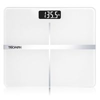Triomph Precision Digital Body Weight Bathroom Scale with Backlit Display, Step-On Technology, 400 lbs Capacity and Accurate Weight Measurements, White